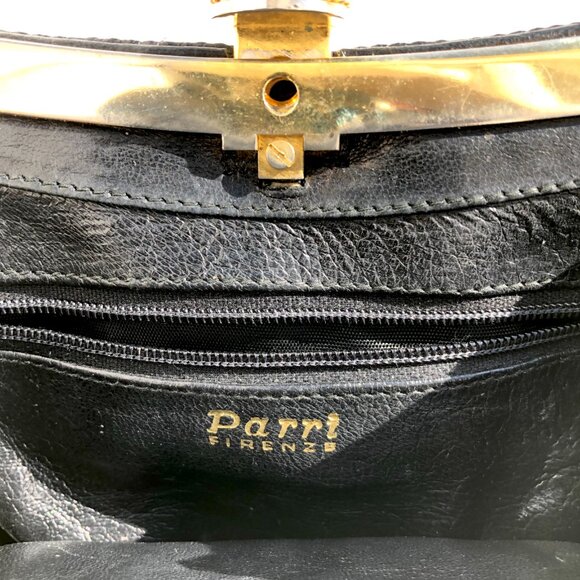 Parri Firenze clutch evening bag black snake embossed crossbody bag vintage prom